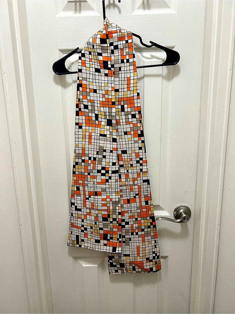 Vintage scarf in Orange & Black
